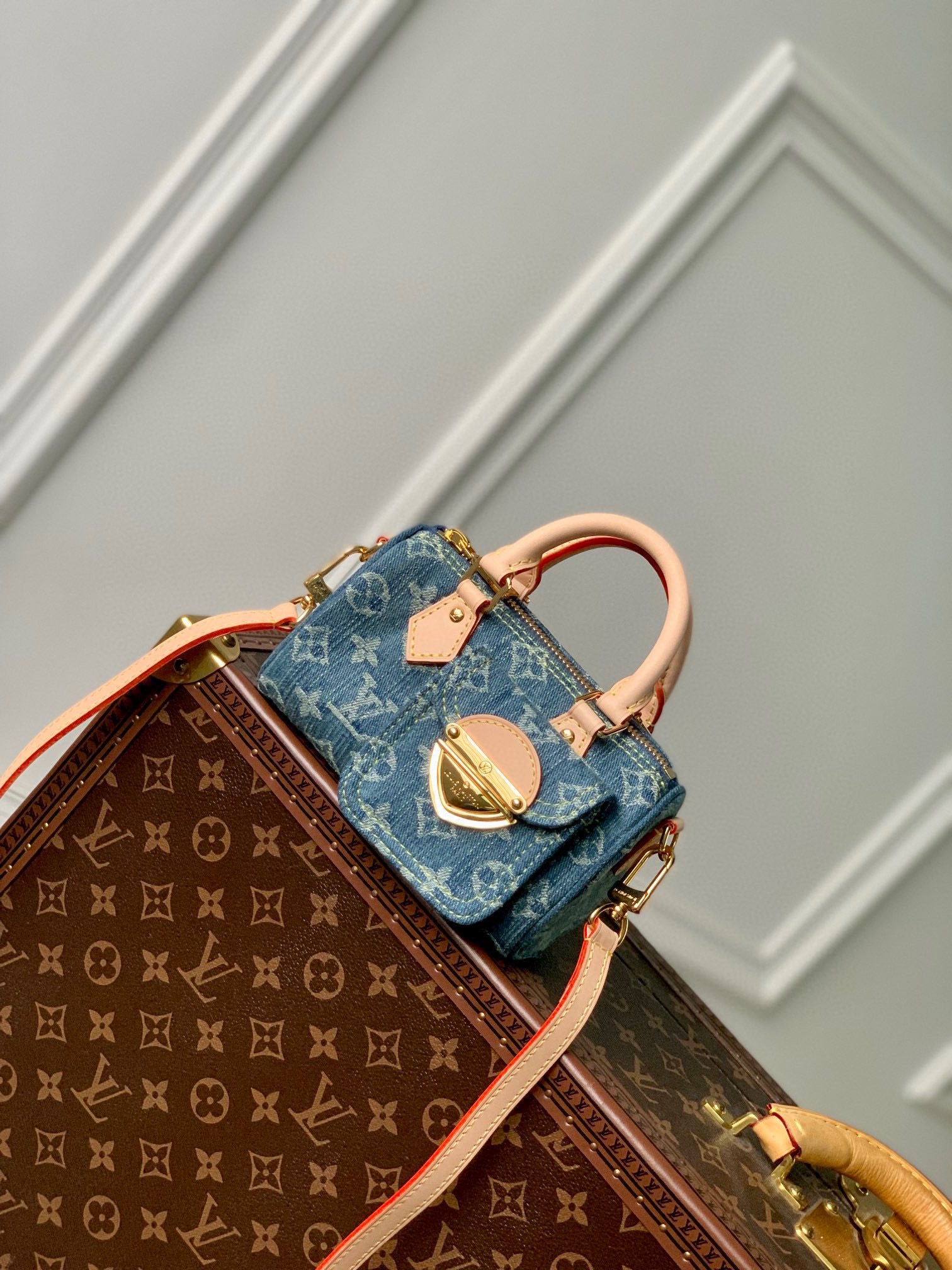 Louis Vuitton Nano Speedy Bag - Monogram Denim Blue