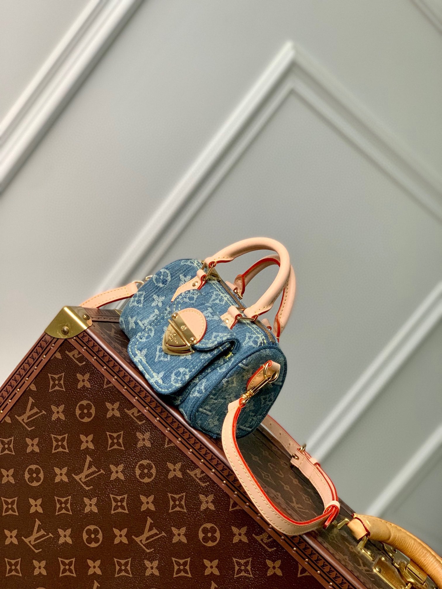 Louis Vuitton Nano Speedy Bag - Monogram Denim Blue