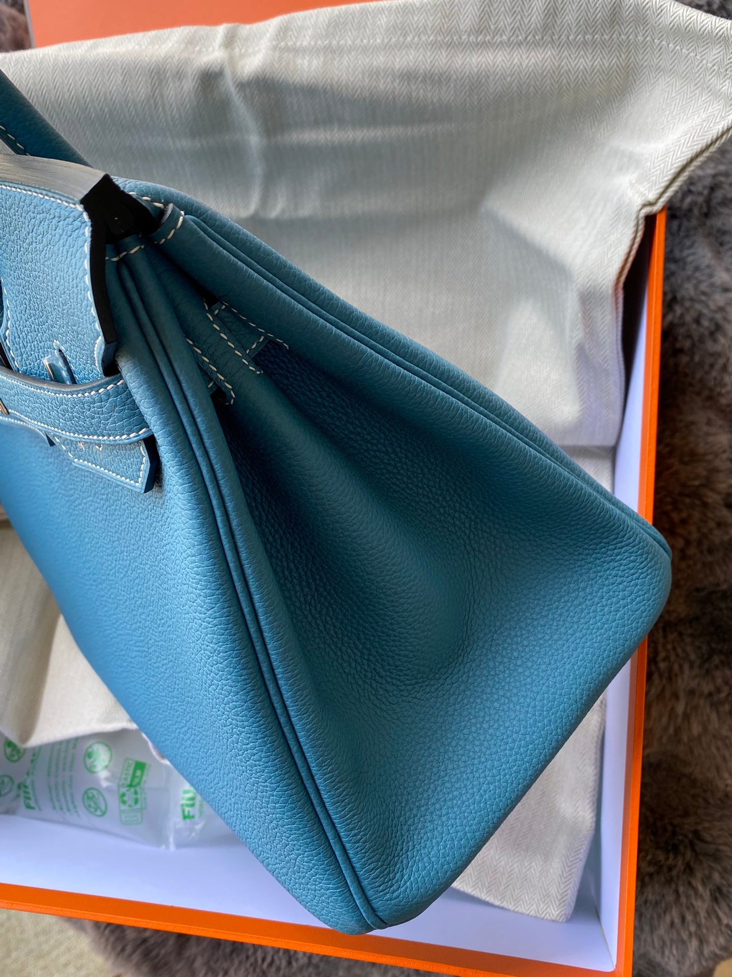 Hermès Birkin 25 Blue Jean Togo Leather with Palladium Hardware