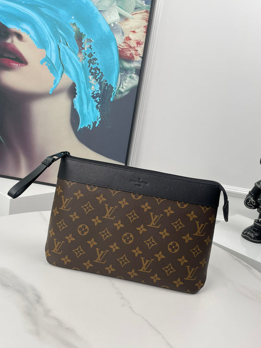 Louis Vuitton Monogram Macassar Kasai Clutch Bag Brown