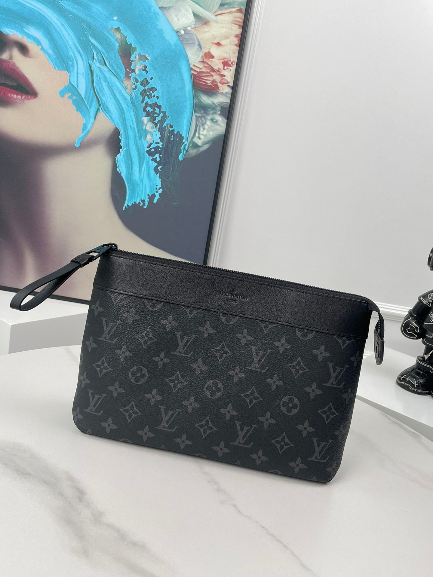 Louis Vuitton Monogram Eclipse Pochette Voyage MM Pouch