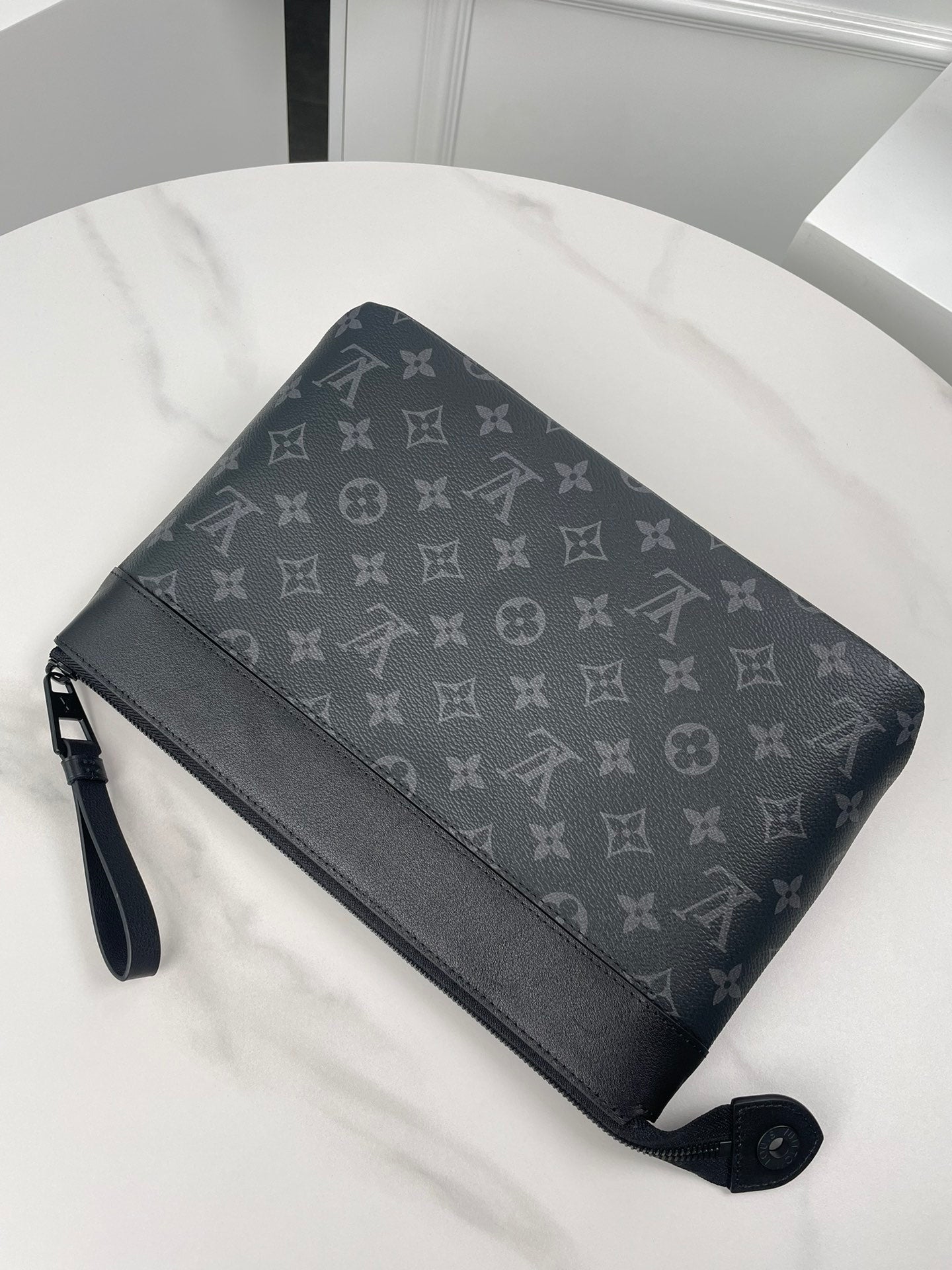 Louis Vuitton Monogram Eclipse Pochette Voyage MM Pouch
