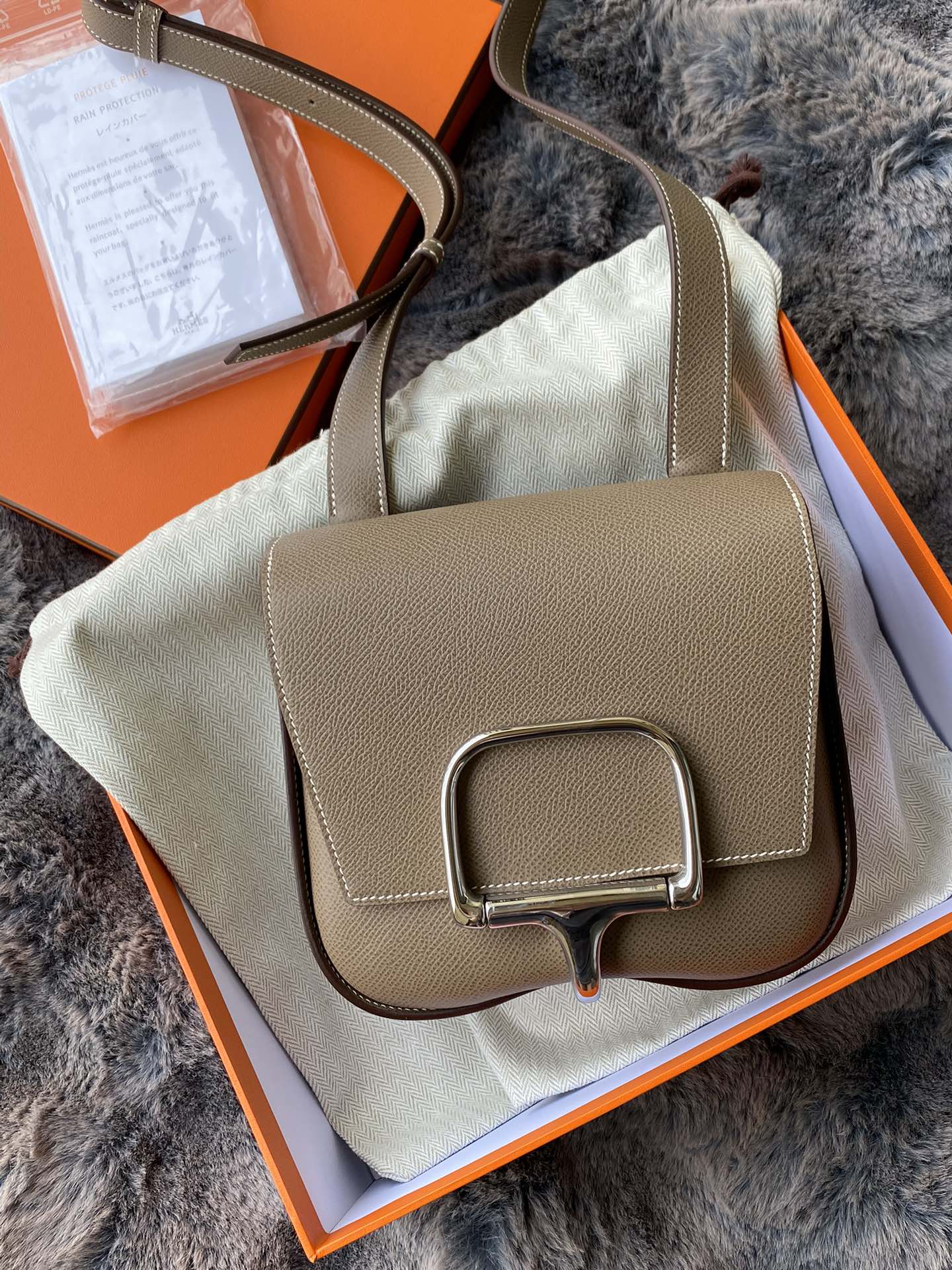 Hermès Della Cavalleria Mini Shoulder Bag - Taupe Leather