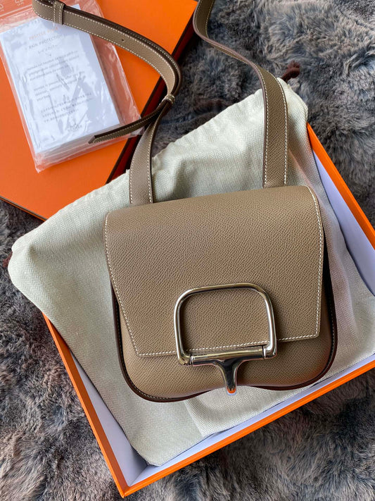 Hermès Della Cavalleria Mini Shoulder Bag - Taupe Leather