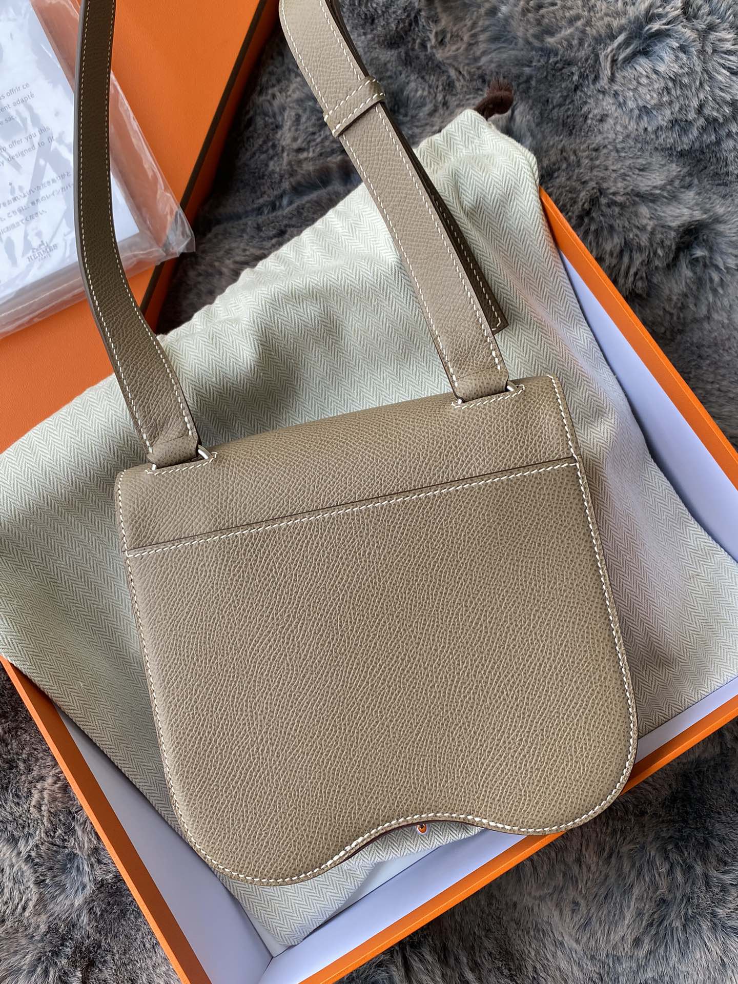 Hermès Della Cavalleria Mini Shoulder Bag - Taupe Leather