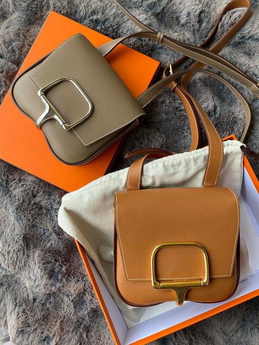 Hermès Della Cavalleria Mini Leather Crossbody Bag - Luxury Designer Handbag