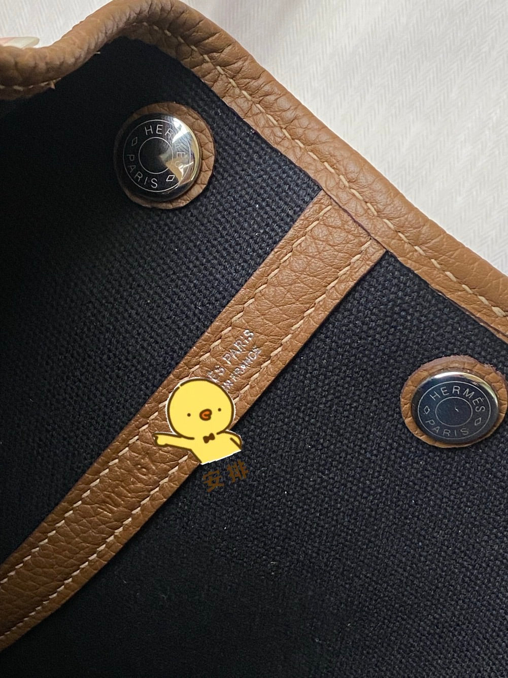 Hermès Garden Party 30 Canvas and Leather Tote Bag - Black &amp; Gold