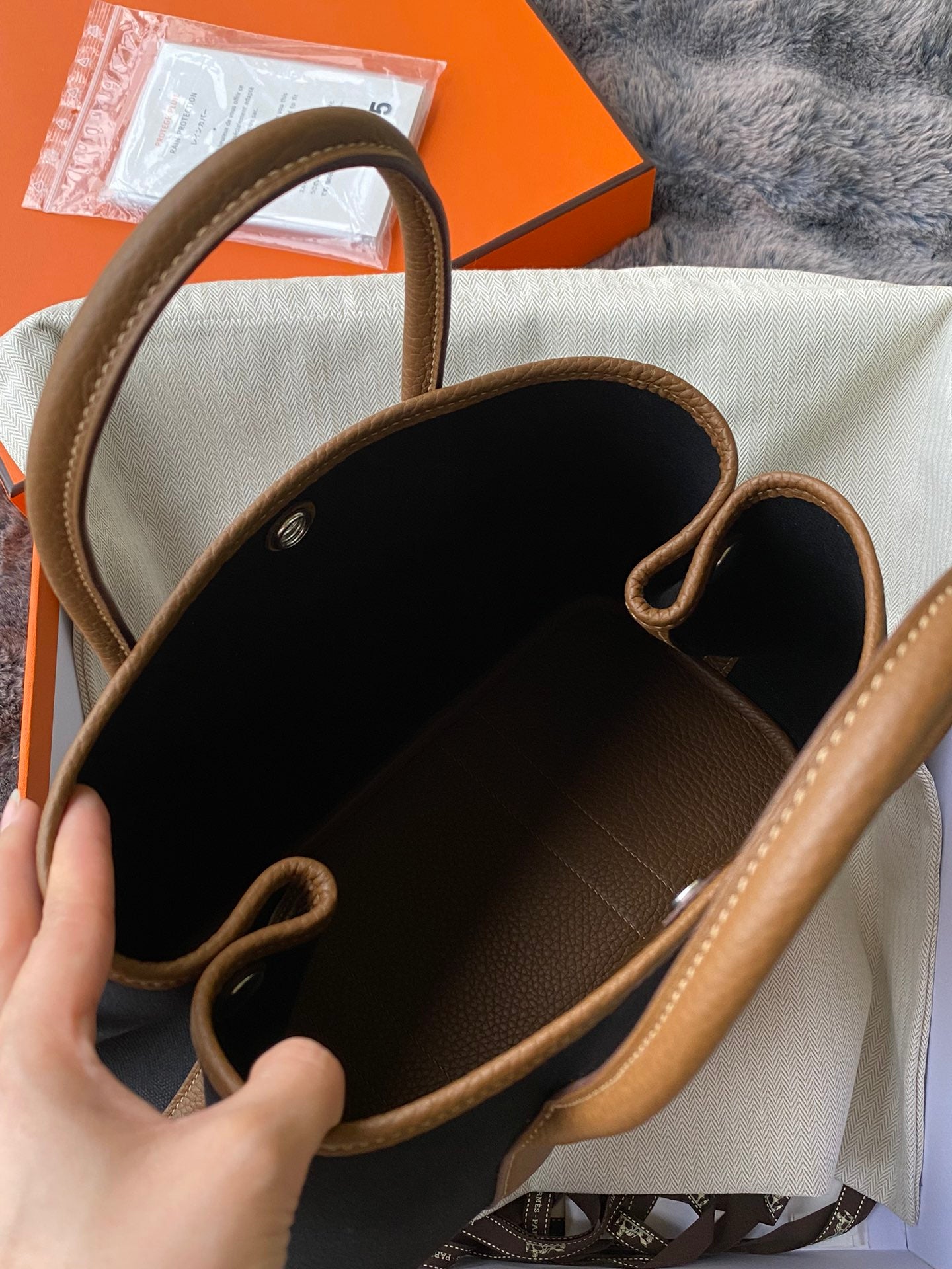 Hermès Garden Party 30 Canvas and Leather Tote Bag - Black &amp; Gold