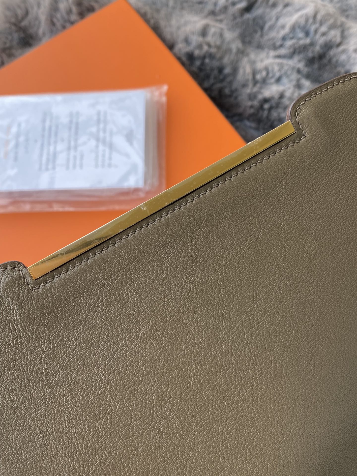 Hermès Constance Leather Shoulder Bag with Iconic H Clasp - Beige