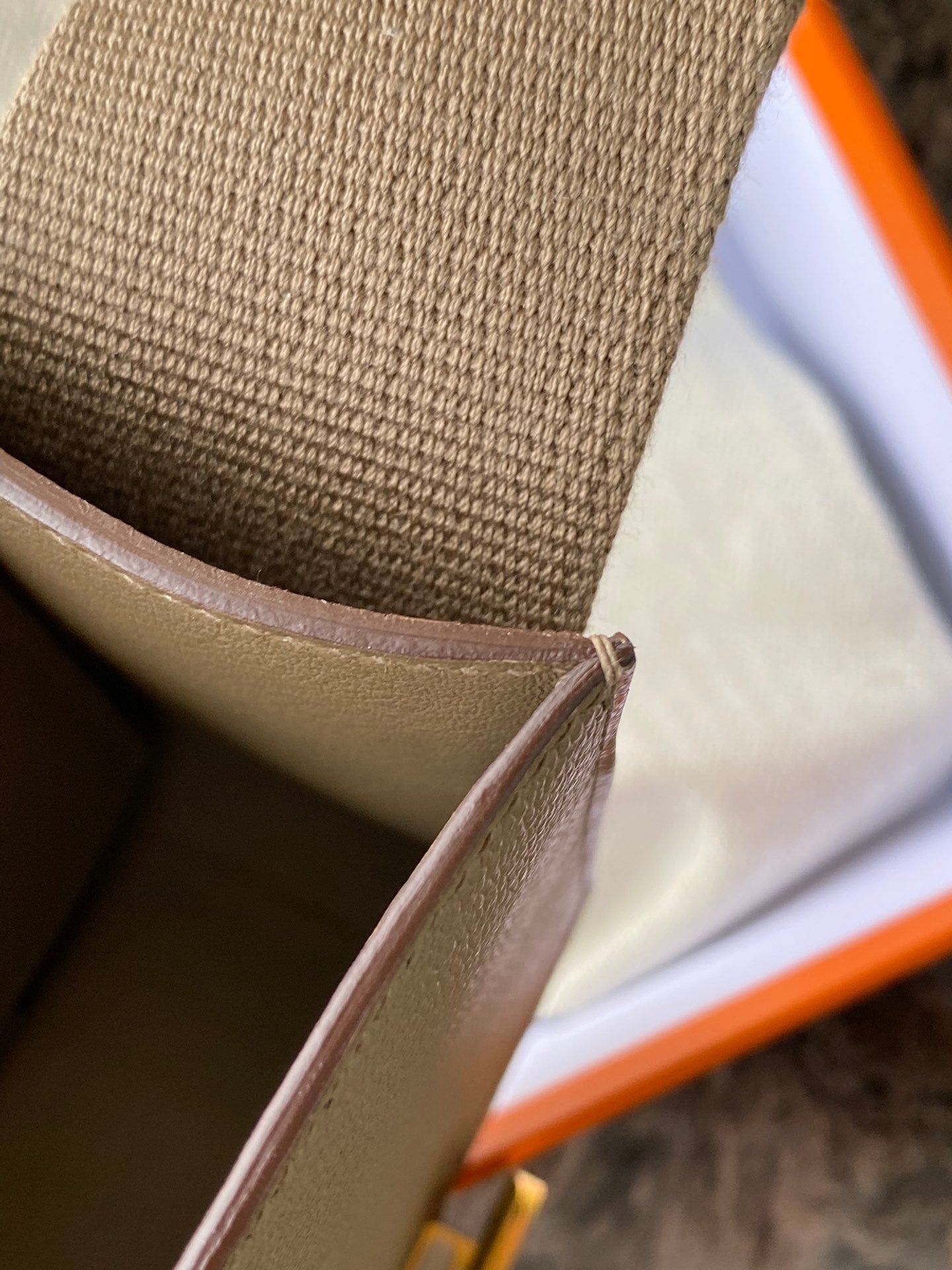 Hermès Constance Leather Shoulder Bag with Iconic H Clasp - Beige