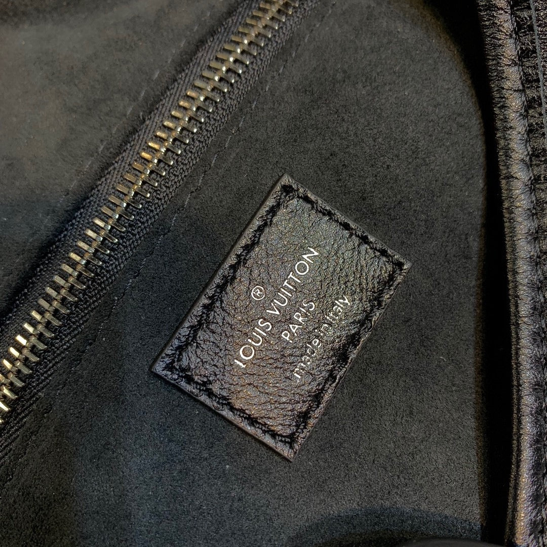 Louis Vuitton Low Key Hobo MM Black Calfskin Leather Shoulder Bag