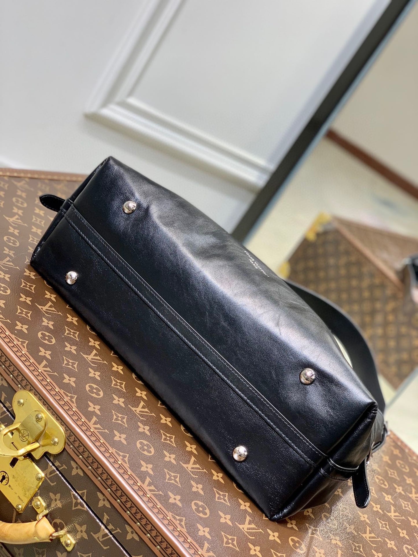 Louis Vuitton Low Key Hobo MM Black Calfskin Leather Shoulder Bag