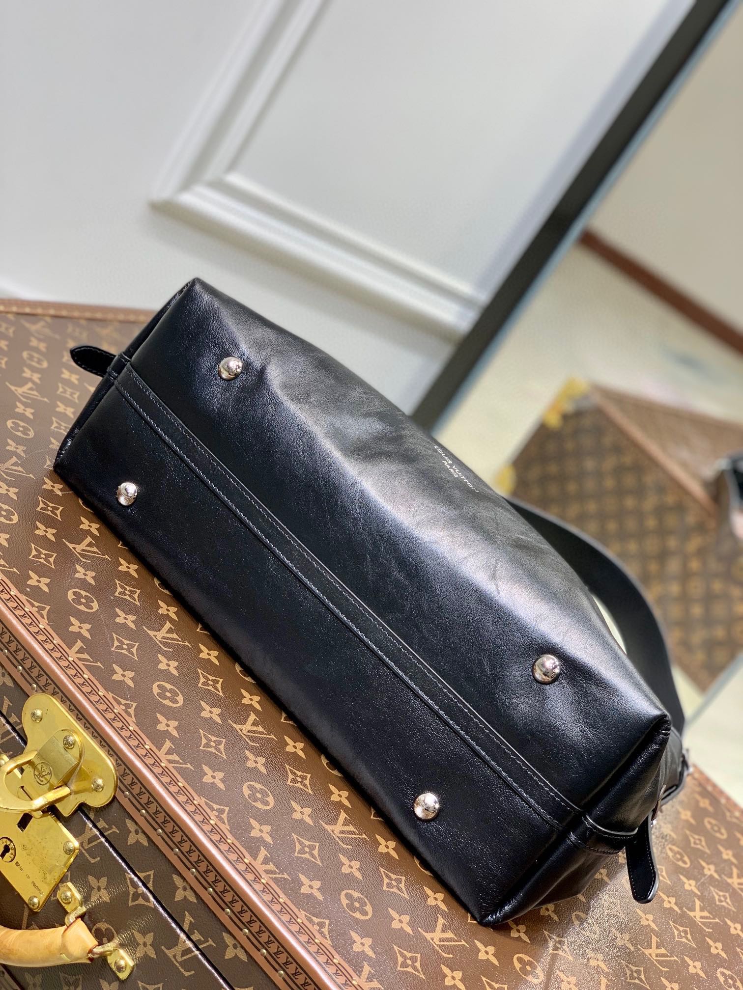 Louis Vuitton Low Key Hobo MM Black Calfskin Leather Shoulder Bag