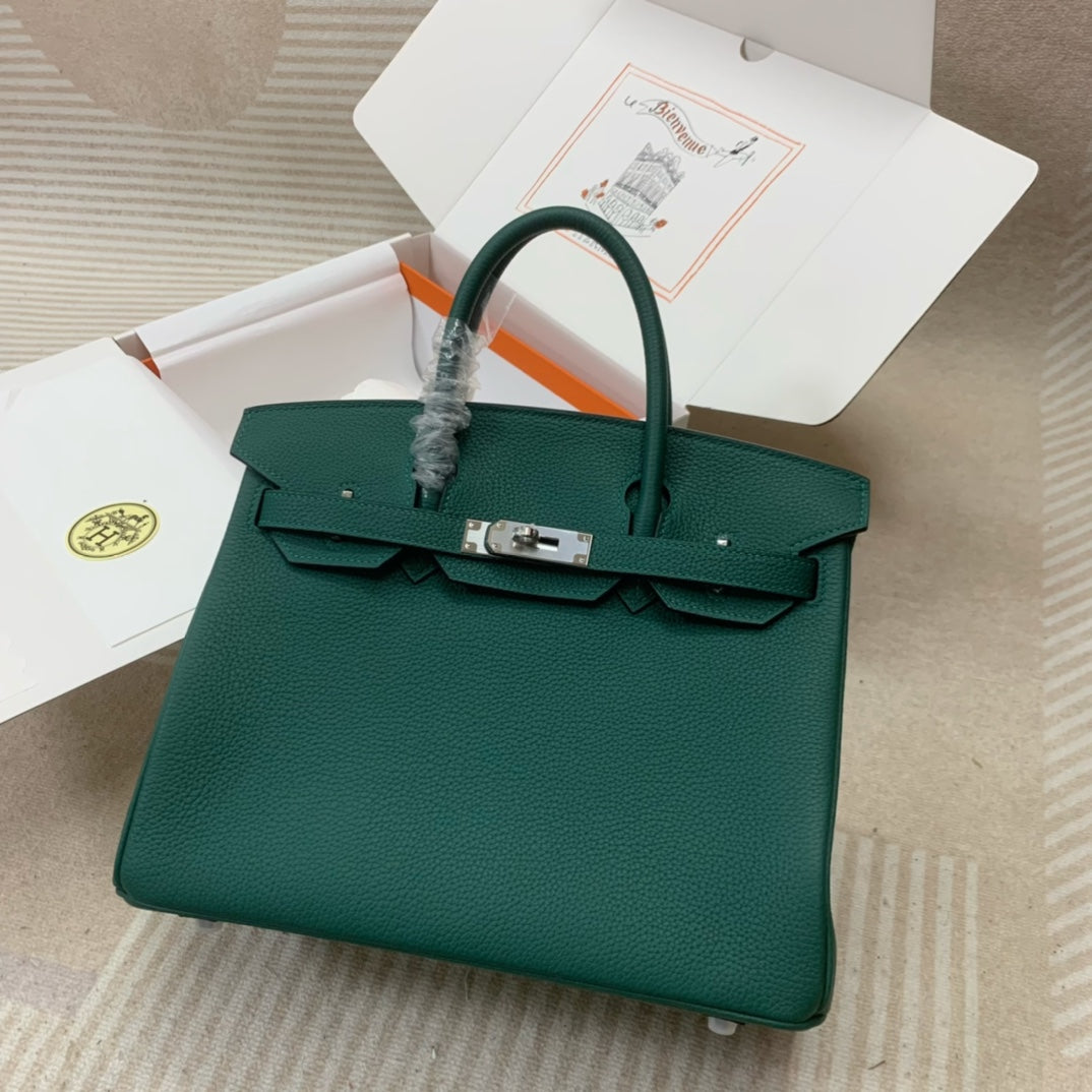 Hermès Birkin 30 Green Togo Leather with Palladium Hardware Handbag