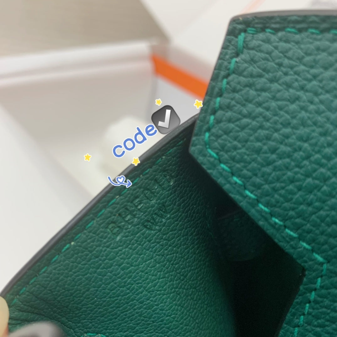 Hermès Birkin 30 Green Togo Leather with Palladium Hardware Handbag