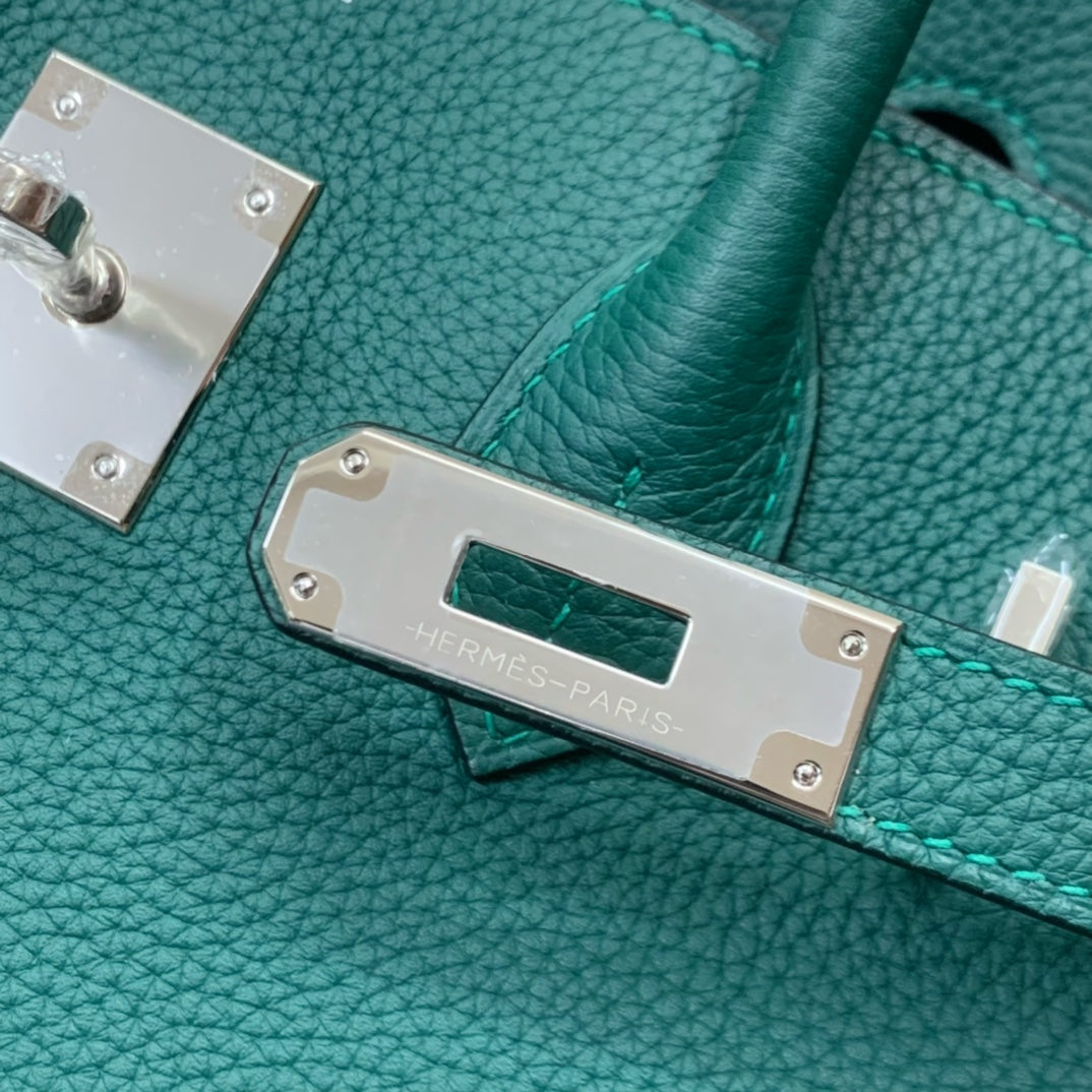 Hermès Birkin 30 Green Togo Leather with Palladium Hardware Handbag