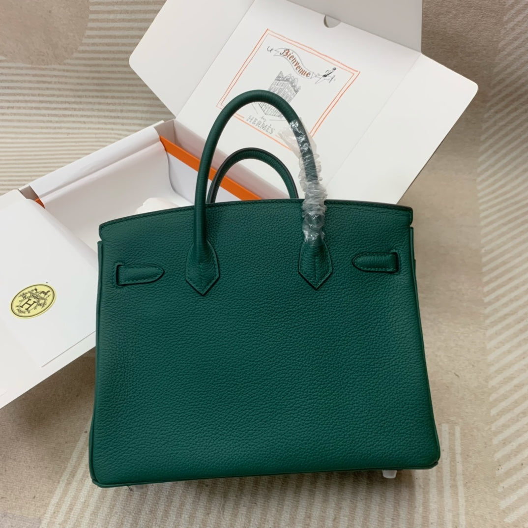 Hermès Birkin 30 Green Togo Leather with Palladium Hardware Handbag