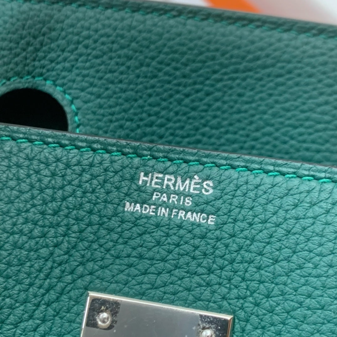 Hermès Birkin 30 Green Togo Leather with Palladium Hardware Handbag