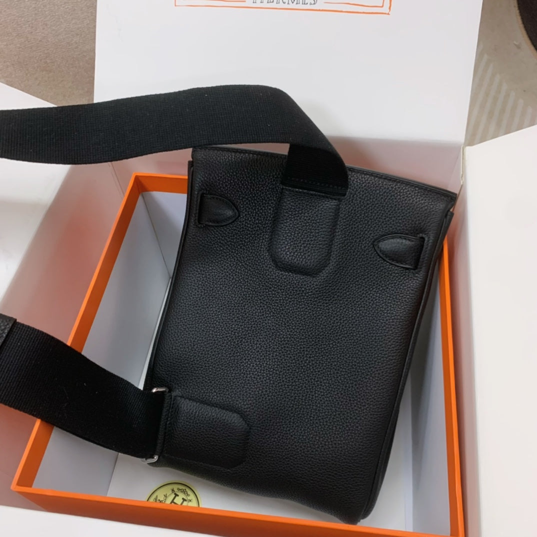 Hermès Kellyado Backpack Black Leather with Palladium Hardware