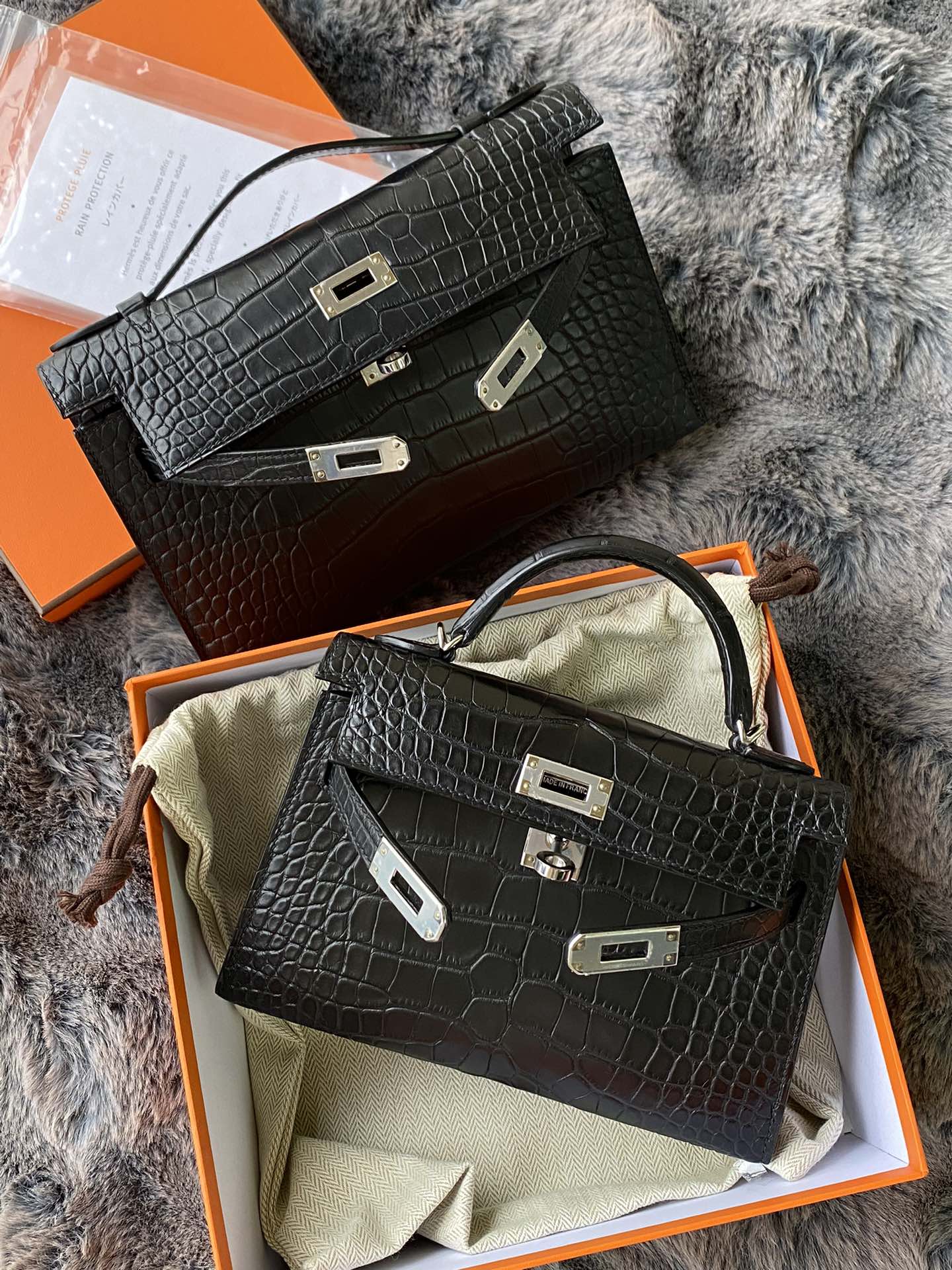 Luxurious Black Crocodile Embossed Leather Top Handle Bag with Silver Hardware