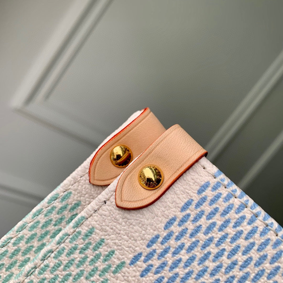 Louis Vuitton Onthego MM Bag Damier Lichen Coated Canvas - By The Pool Collection