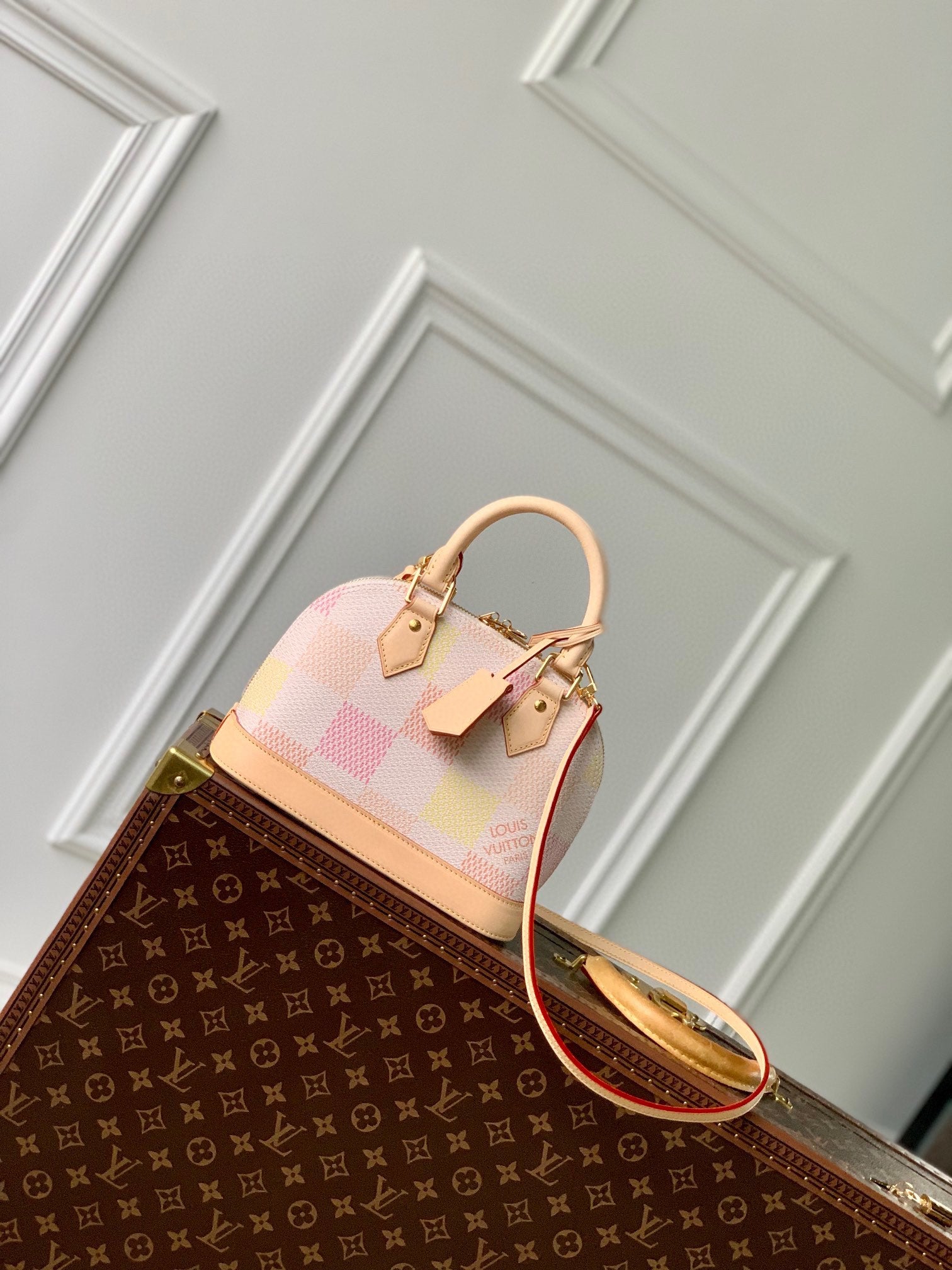 Louis Vuitton Alma BB Damierlicious Pastel Damier Azur Canvas Handbag