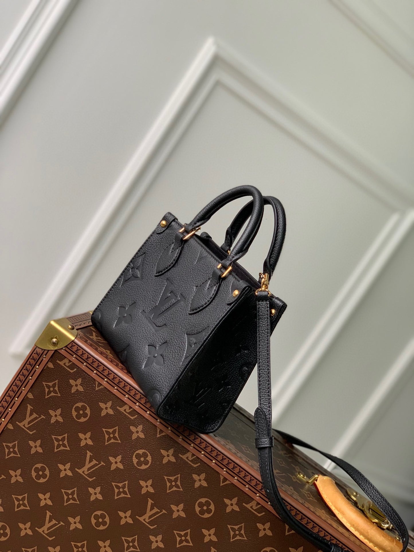 Louis Vuitton OnTheGo PM Monogram Empreinte Leather Handbag - Black