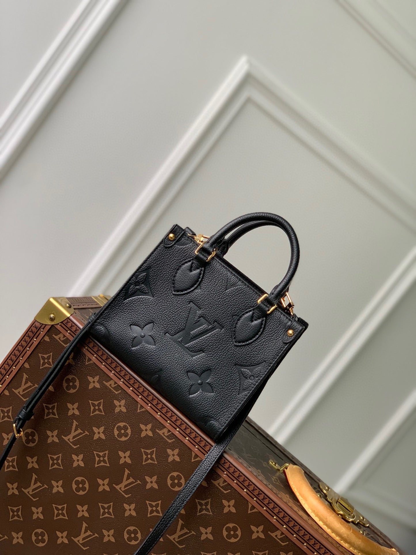 Louis Vuitton OnTheGo PM Monogram Empreinte Leather Handbag - Black