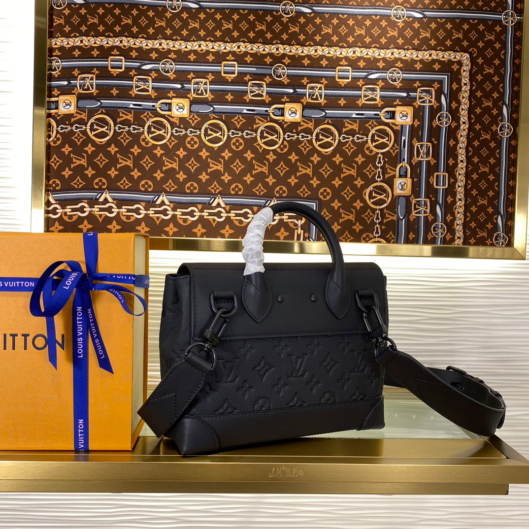 Louis Vuitton Steamer Monogram Empreinte Black Leather Bag