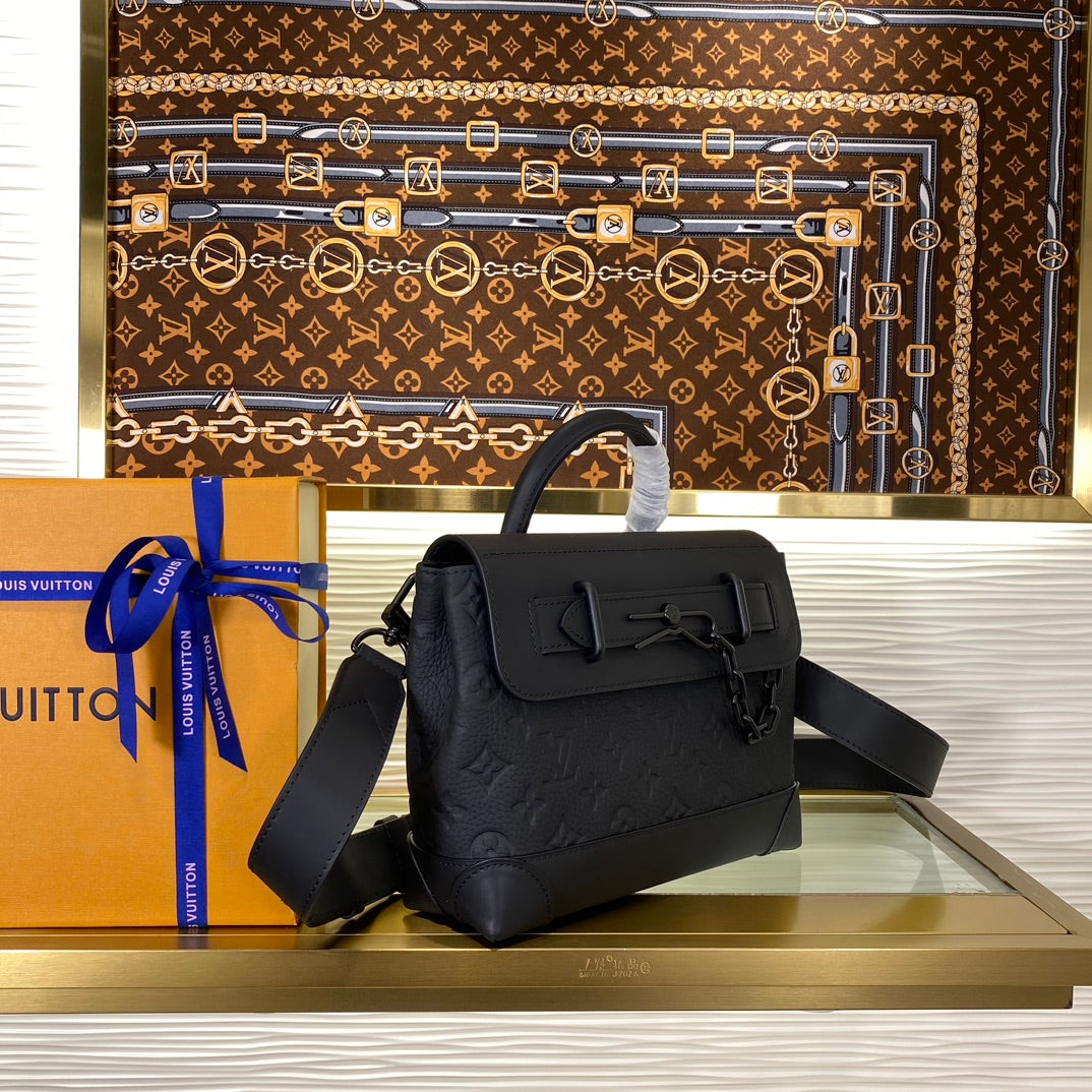 Louis Vuitton Steamer Monogram Empreinte Black Leather Bag