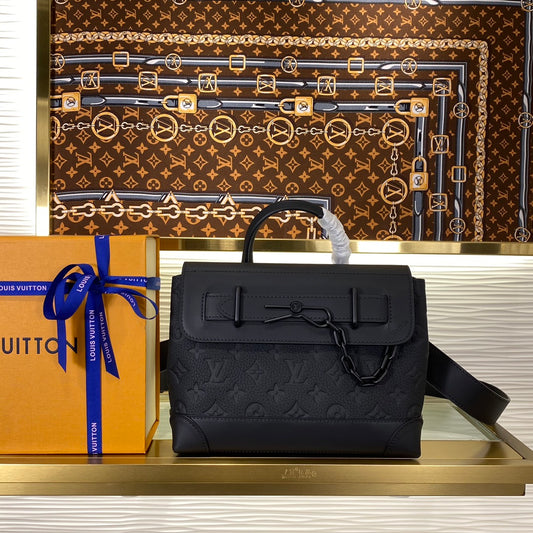 Louis Vuitton Steamer Monogram Empreinte Black Leather Bag