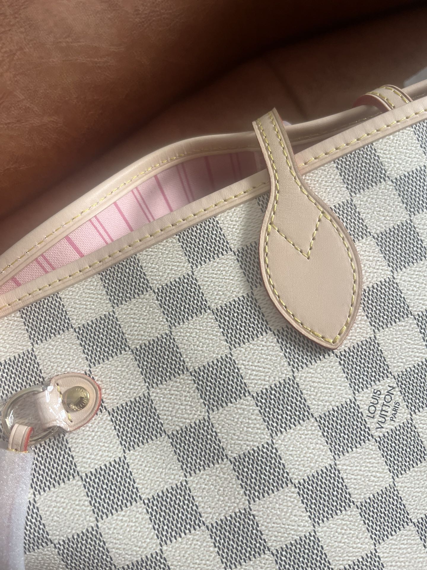 Louis Vuitton Classic Grey and White Checkerboard Canvas Shoulder Tote Bag