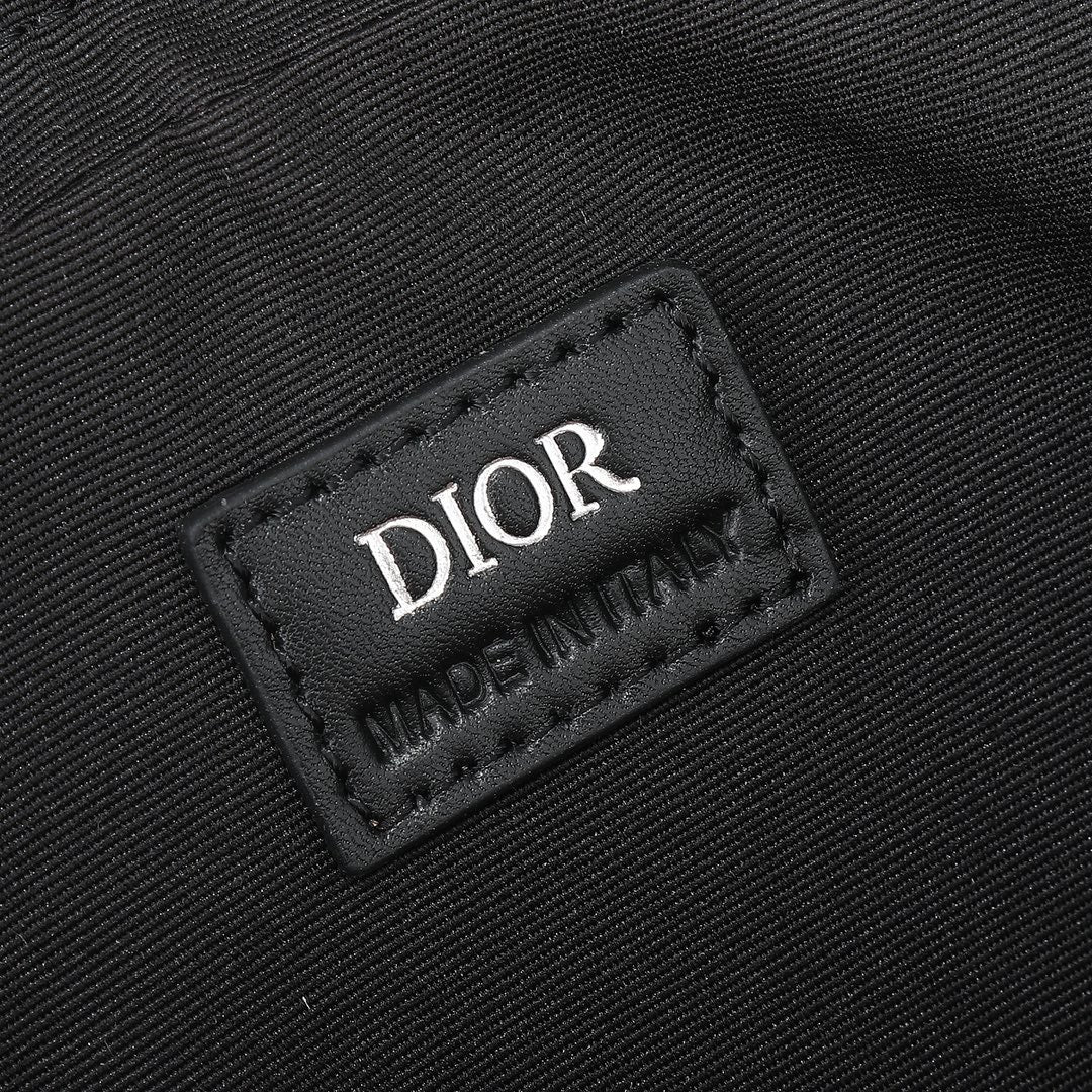 Dior Black CD Diamond Canvas Saddle Pouch Crossbody Bag