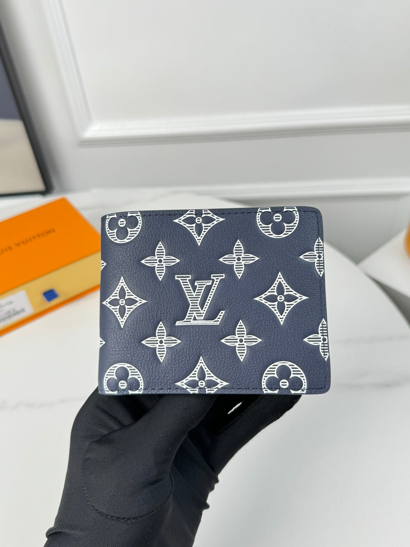 Louis Vuitton Monogram Multiple Wallet - Navy Blue Leather