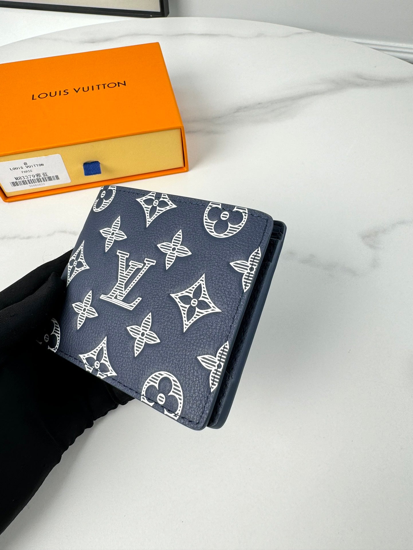 Louis Vuitton Monogram Multiple Wallet - Navy Blue Leather