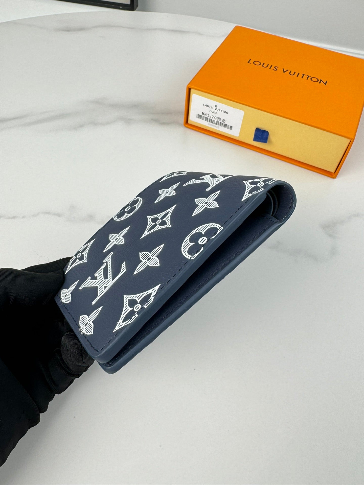 Louis Vuitton Monogram Multiple Wallet - Navy Blue Leather