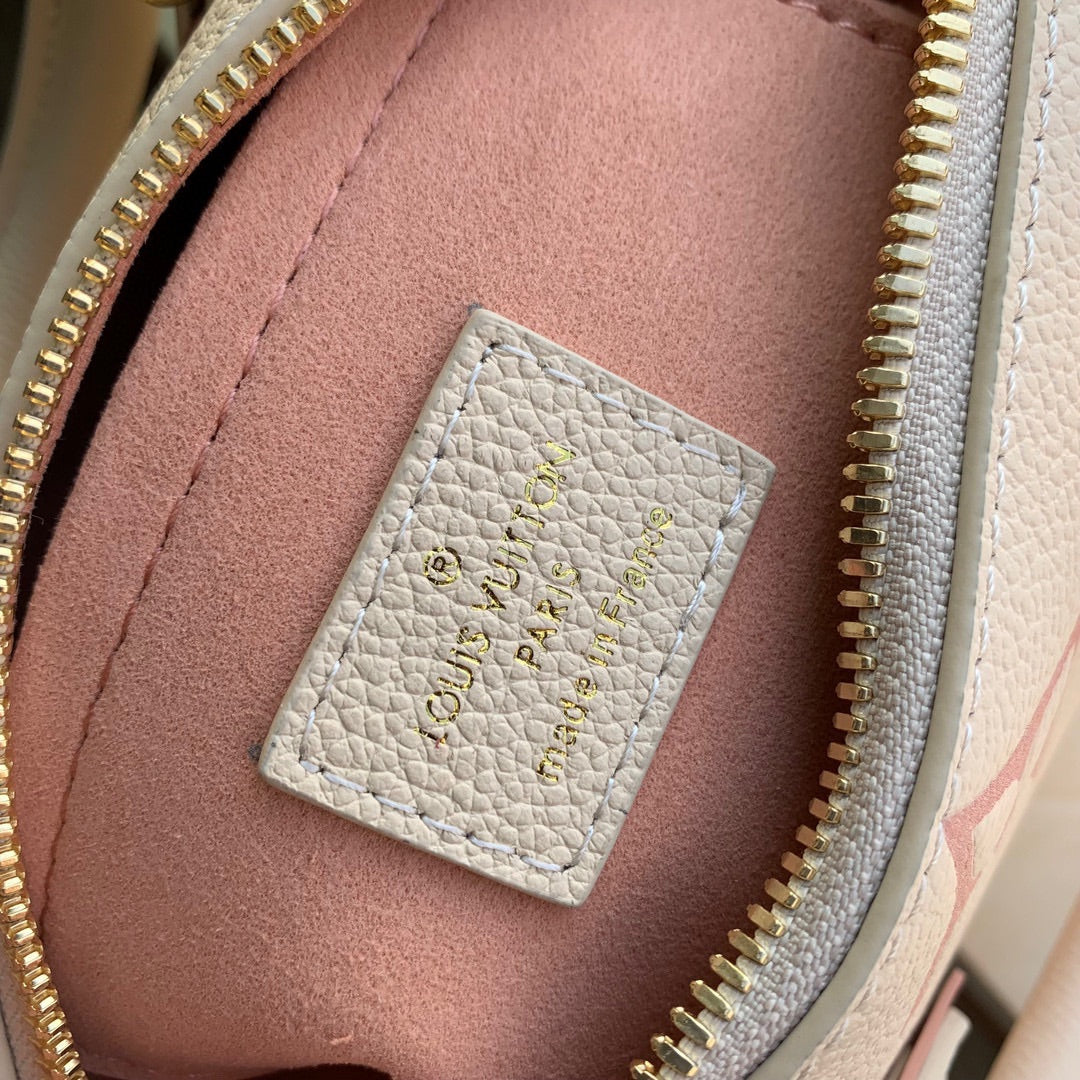 Louis Vuitton Nano Speedy Monogram Empreinte Leather - Cream and Pink