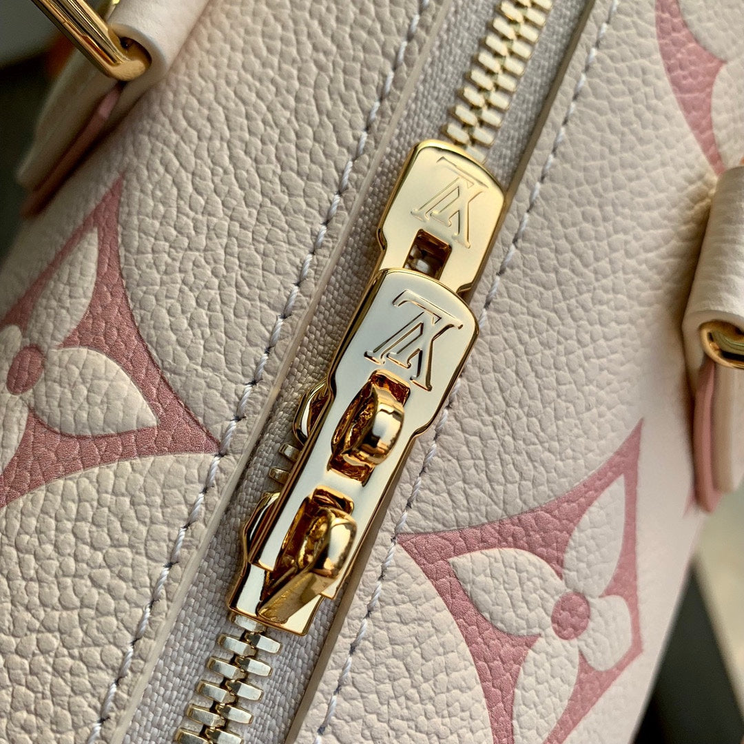 Louis Vuitton Nano Speedy Monogram Empreinte Leather - Cream and Pink