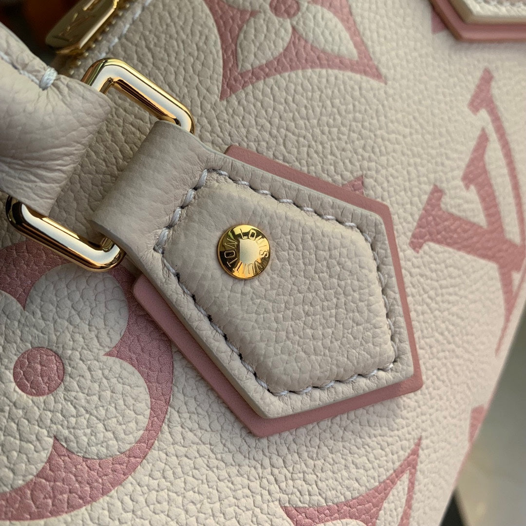 Louis Vuitton Nano Speedy Monogram Empreinte Leather - Cream and Pink