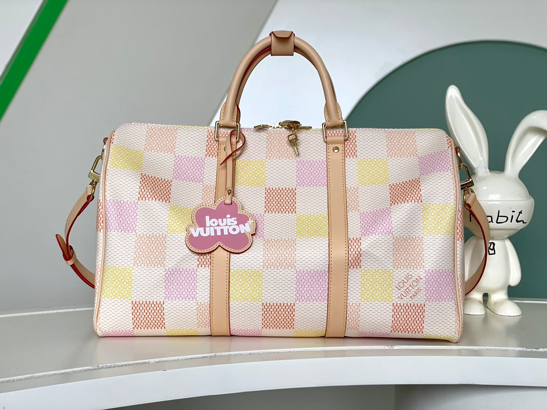 Louis Vuitton x Tyler, The Creator Keepall Bandoulière 45 Craggy Damier Pastel