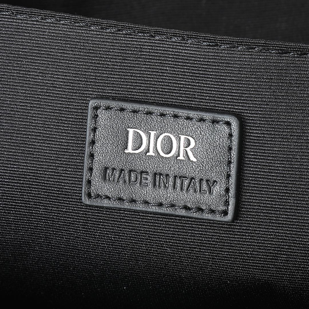 Dior Grey Geometric Diamond Print Flap Backpack with Buckle Strap