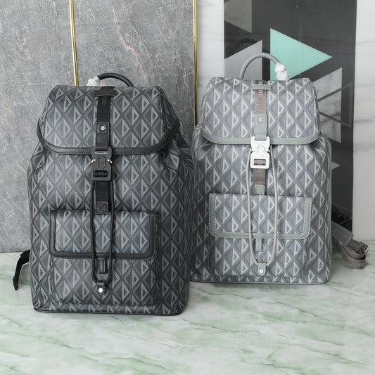 Luxury Geometric Monogram Canvas Backpack - Designer Inspired Men's Fashion Travel Daypack