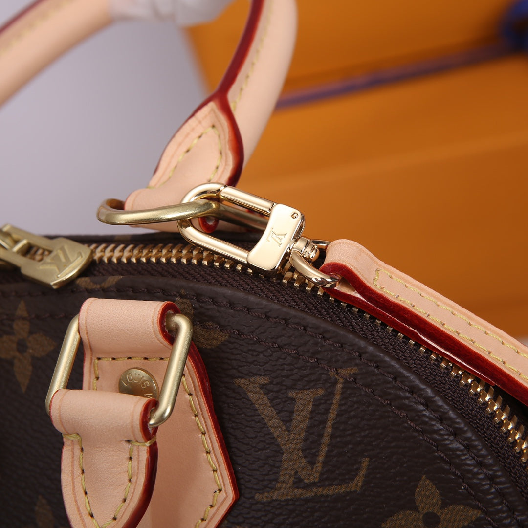 Louis Vuitton Alma BB Monogram Canvas Shoulder Bag - Brown