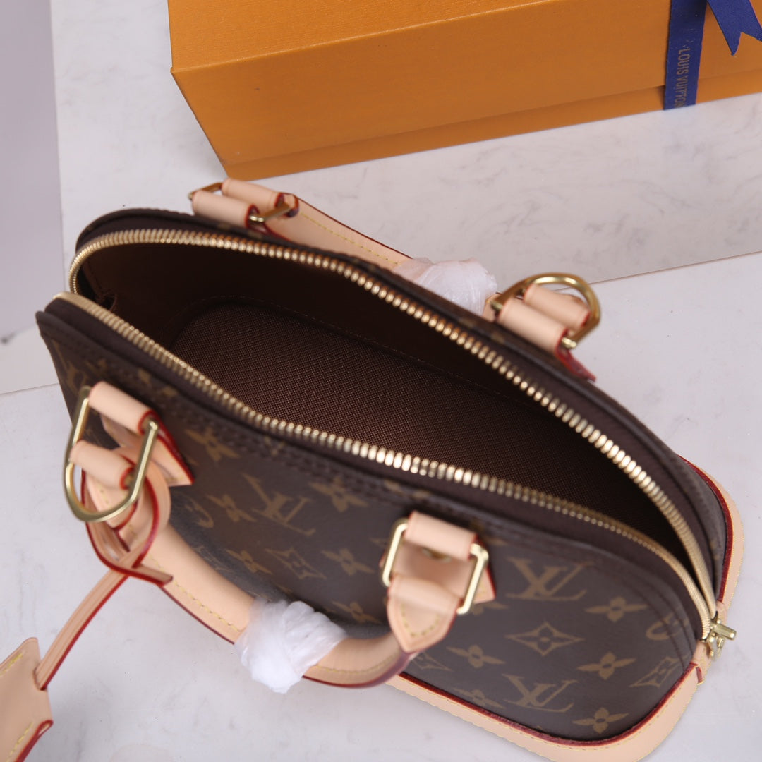 Louis Vuitton Alma BB Monogram Canvas Shoulder Bag - Brown