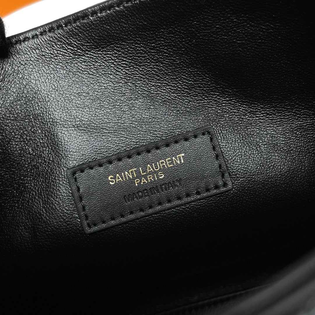 Black Crocodile Embossed Leather Mini Tote Bag - Elegant Crossbody Handbag