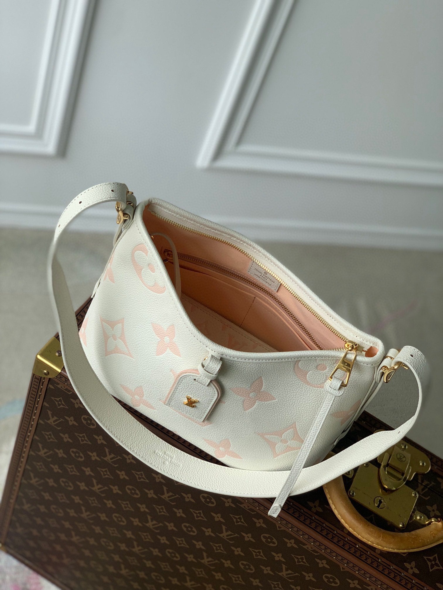 Louis Vuitton Monogram Small Shoulder Bag in White and Light Pink