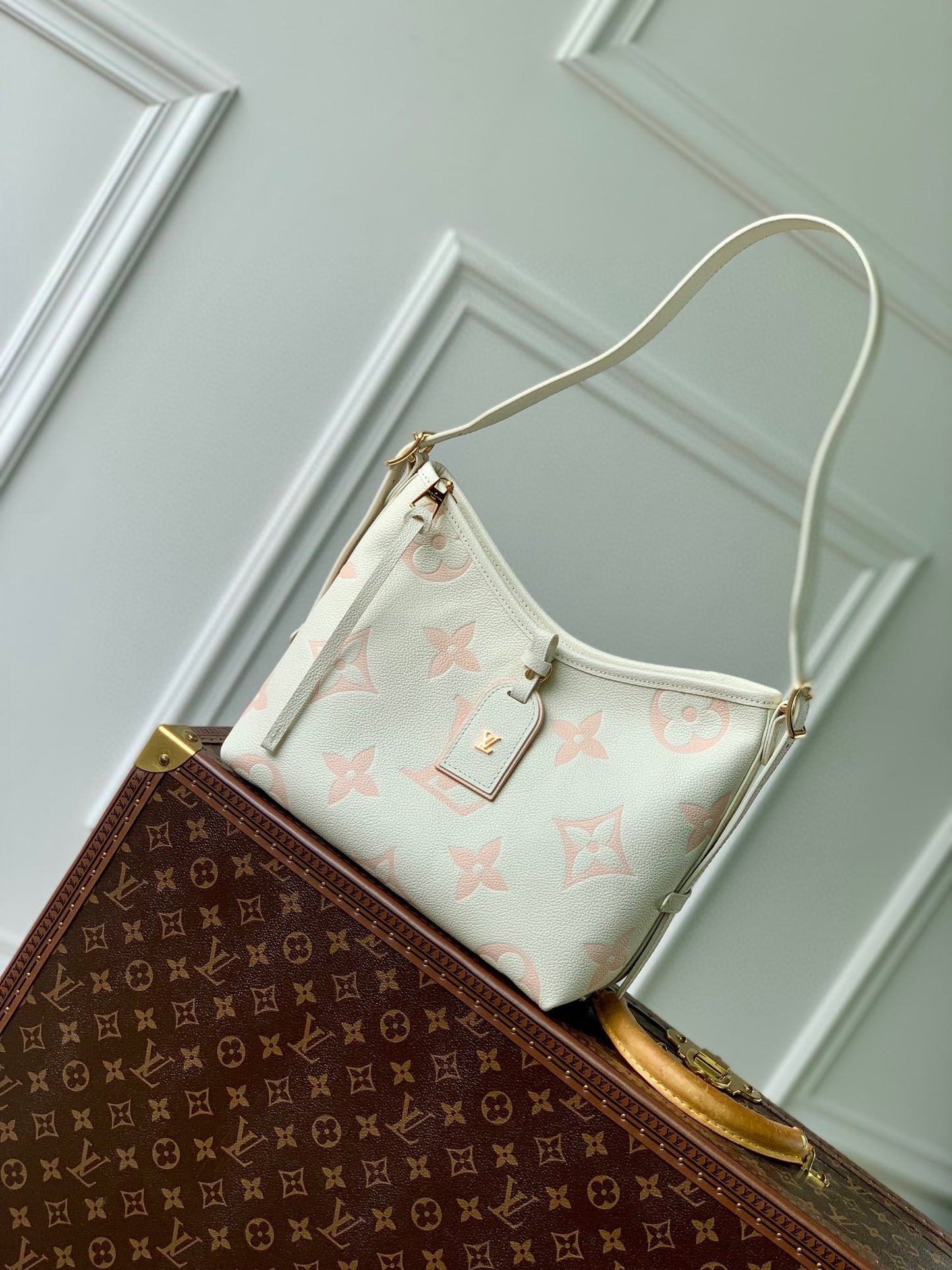 Louis Vuitton Monogram Small Shoulder Bag in White and Light Pink