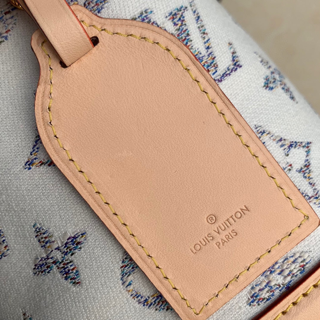Louis Vuitton Nano Noé Bucket Bag - White & Grey Monogram Canvas