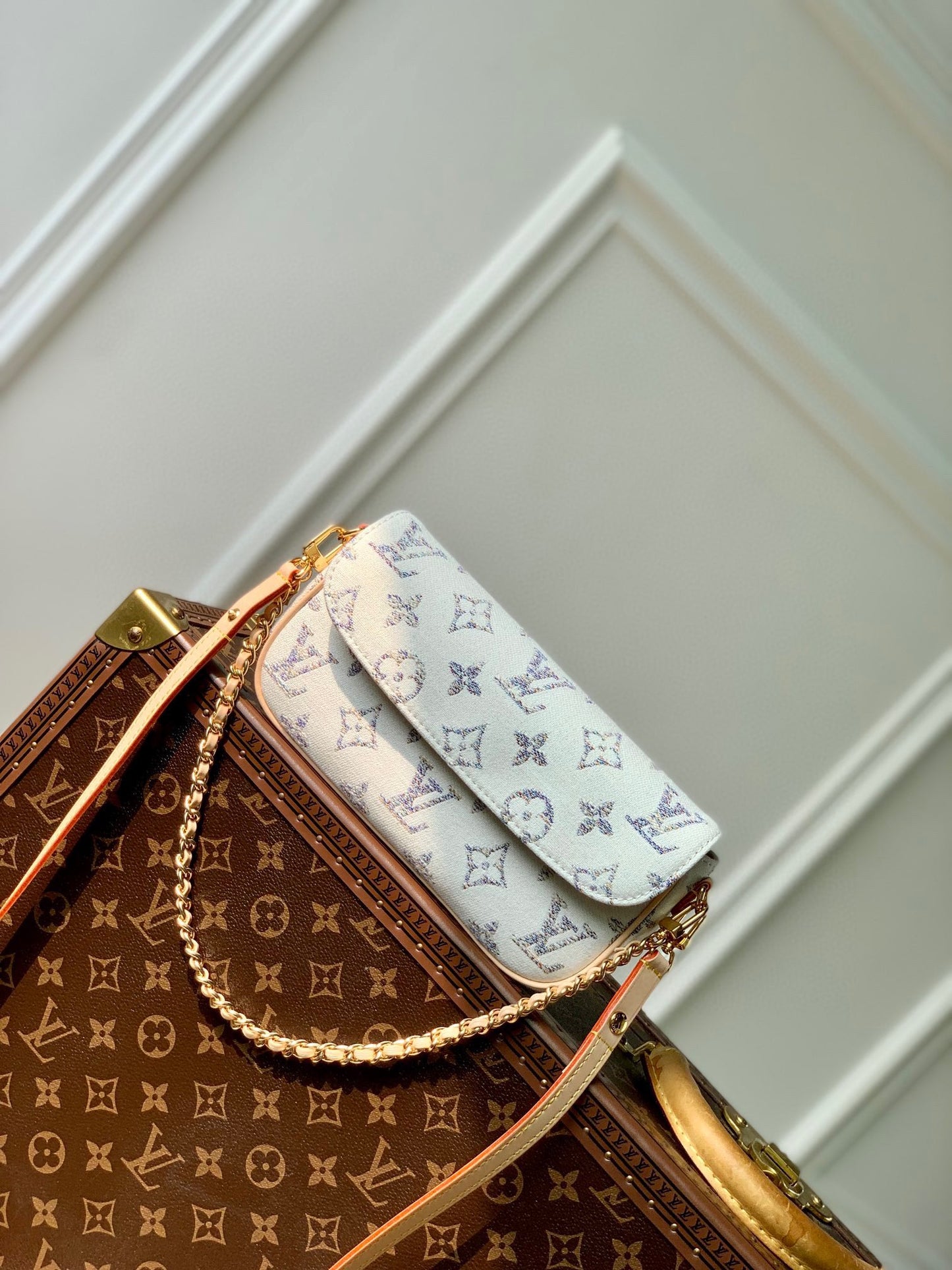 Louis Vuitton White Monogram Easy Pouch on Strap - Luxury Leather Crossbody Bag