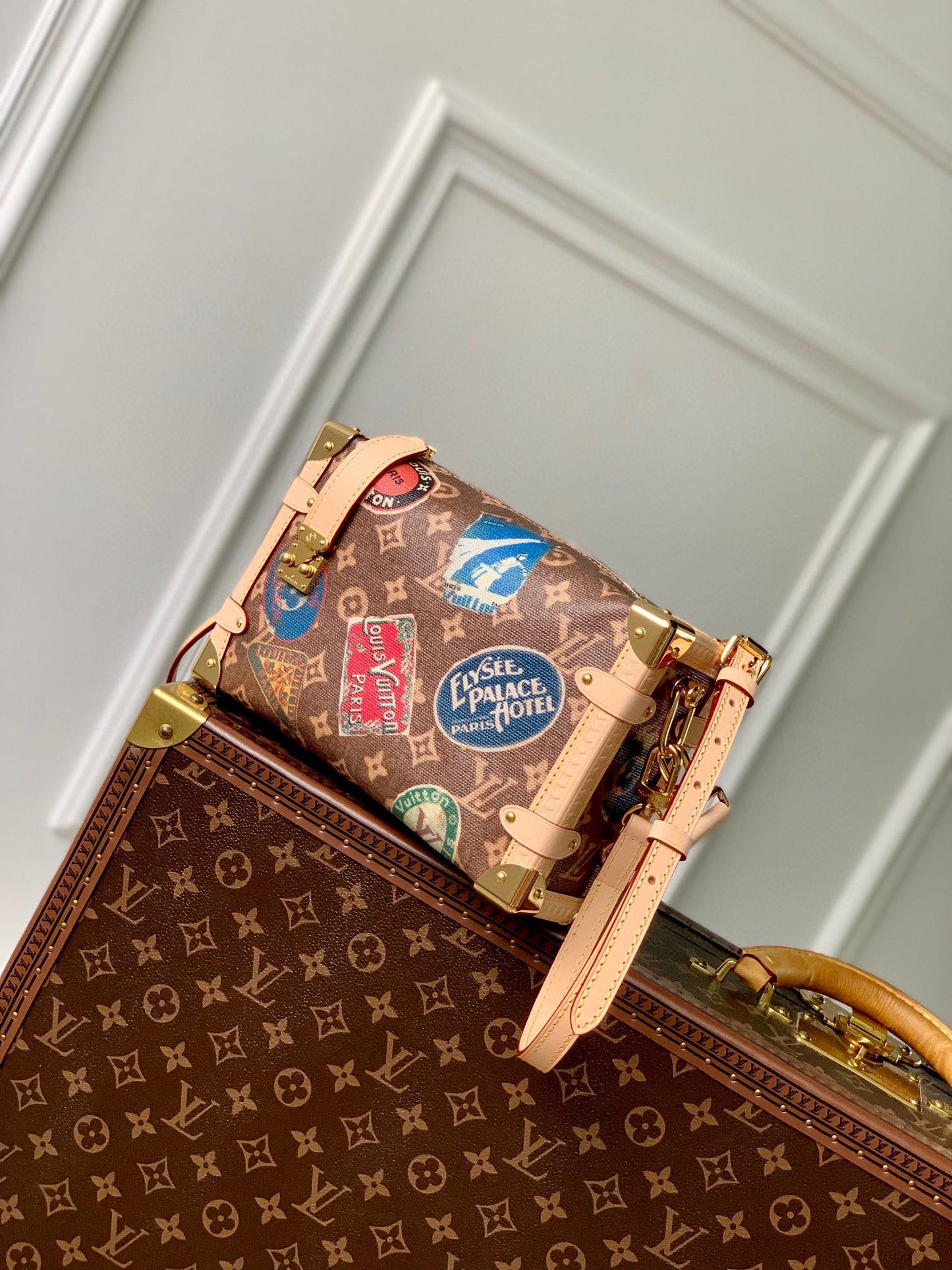 Louis Vuitton Monogram Petite Malle World Tour Edition Handbag